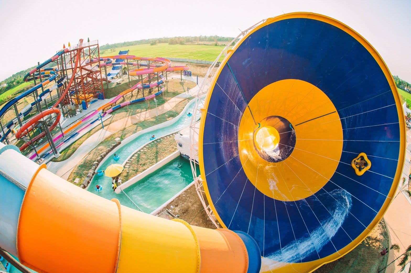 Large raft water slide at Tube Trek Water Park in Chiang Mai