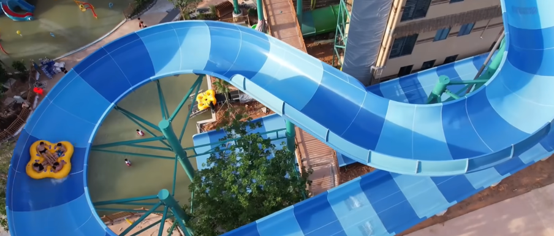 Fiberglass water slide with good finish